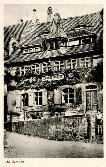 Meissen Elbe Sachsen Ehem Innungshaus der Tuchmacher Jetzt altertuemliche Weinst