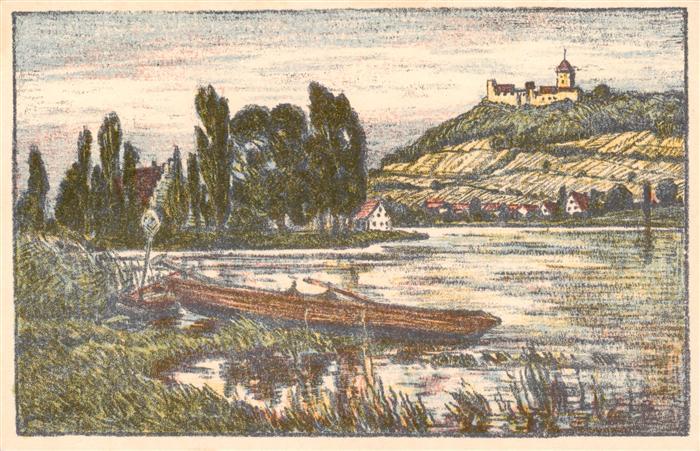 Stein Rhein SH Partie am Rhein Kuenstlerkarte