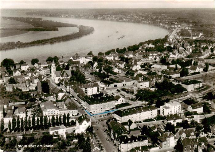 Porz Koeln Rhein Fliegeraufnahme