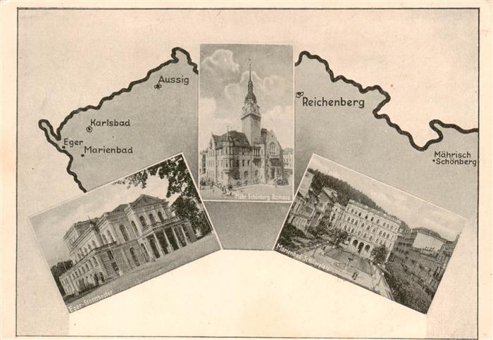 Marianske Lazne Marienbad CZ Schillerplatz Maehr. Schoenberg Rathaus Eger Stadtt