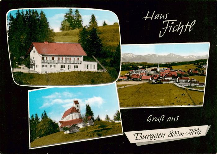 Burggen Gaestehaus Pension Haus Fichtl Kirche Panorama Alpen