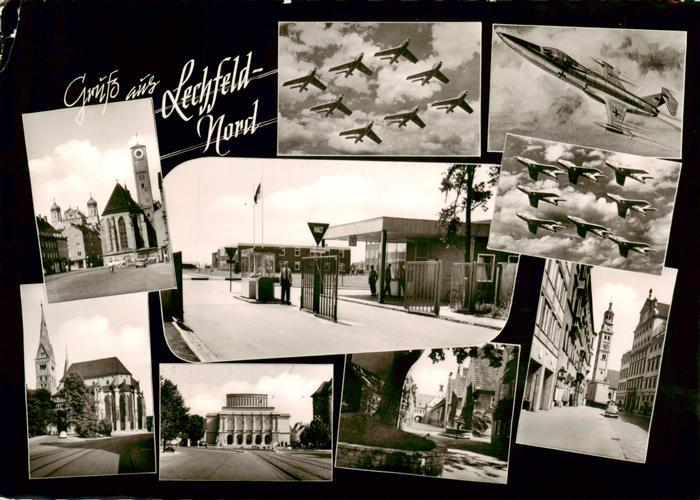 Lechfeld Lager Schwabmuenchen Kaserne Flugzeuge Ortsansichten Kirche Innenstadt