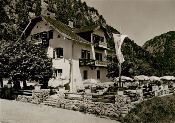 Schneizlreuth Gaststaette Cafe Pension Zur Weissbachschlucht Terrasse