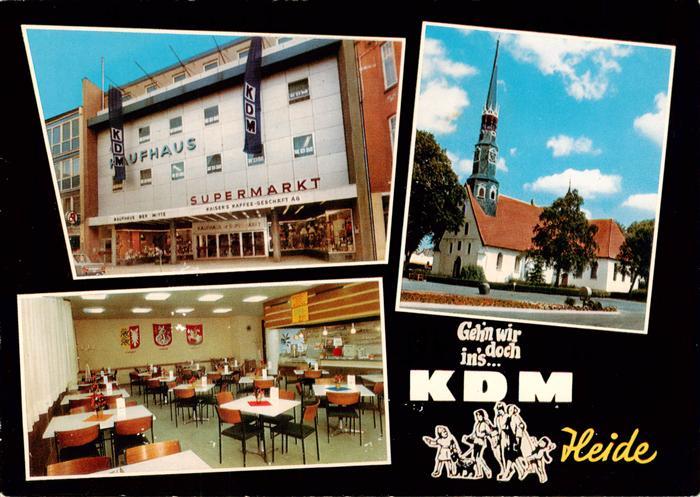 Heide Holstein KDM Kaufhaus Supermarkt Cafe Restaurant Kirche