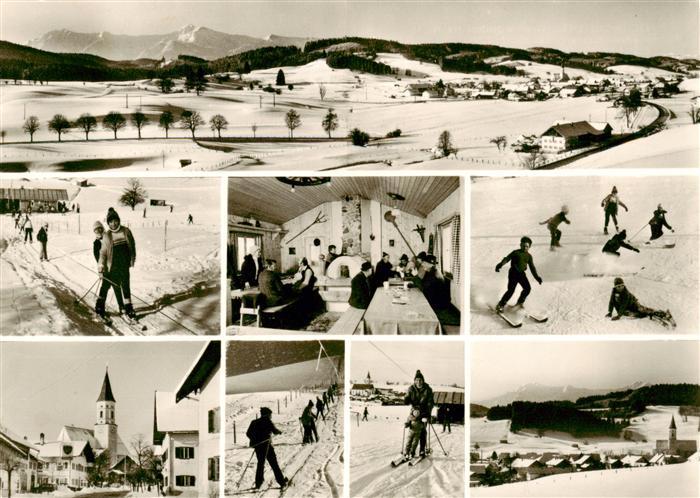 Habach Murnacu Oberbayern Eichbichl-Lift Greinwaldhof Gaststaette Panorama Winte