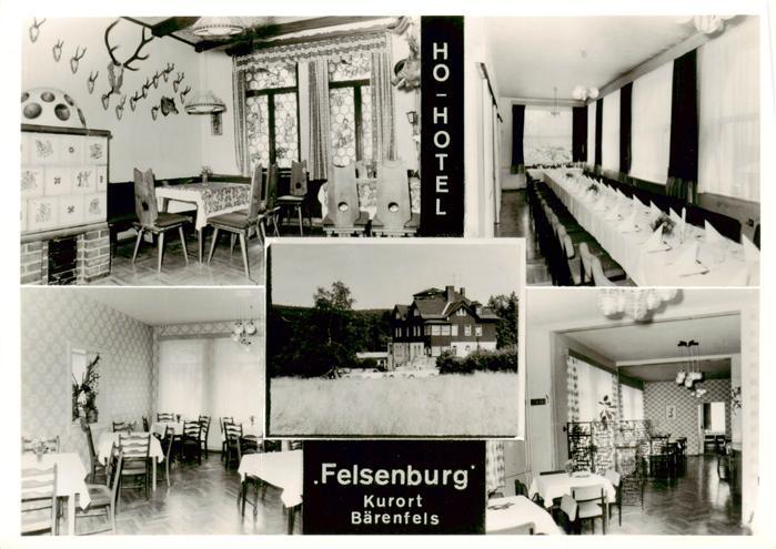Baerenfels Erzgebirge Altenberg HO Hotel Felsenburg Gastraeume