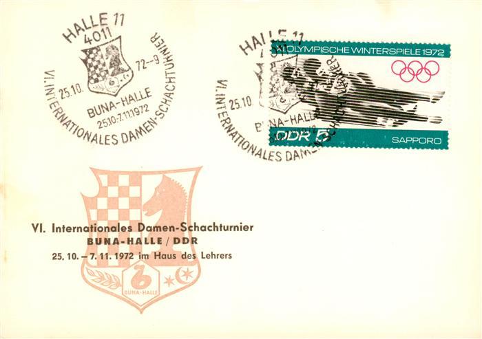 Schach Chess Echecs Damen Buna Halle DDR