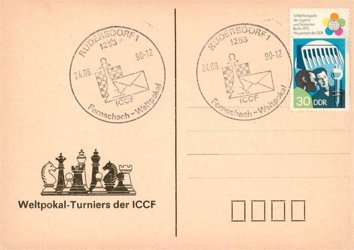Schach Chess Echecs Weltpokal Turniers ICCF