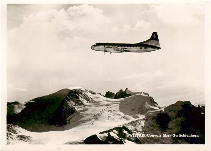 Flugzeuge Zivil Swissair Convair ueber Gwaechtenhorn