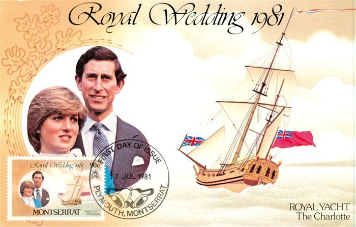 Montserrat UK Ronald Wedding 1981 Royal Yacht Thr Charlotte