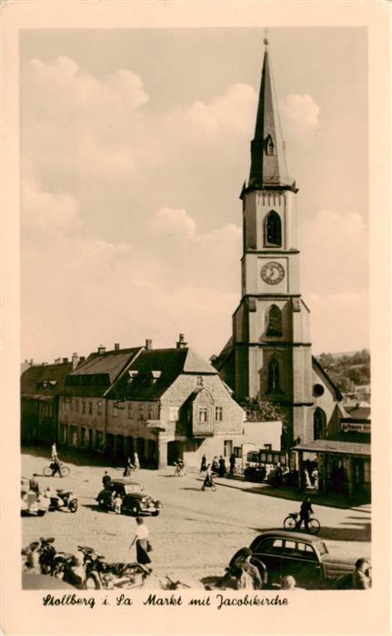 Stollberg Erzgebirge Markt mit Jakobikirche