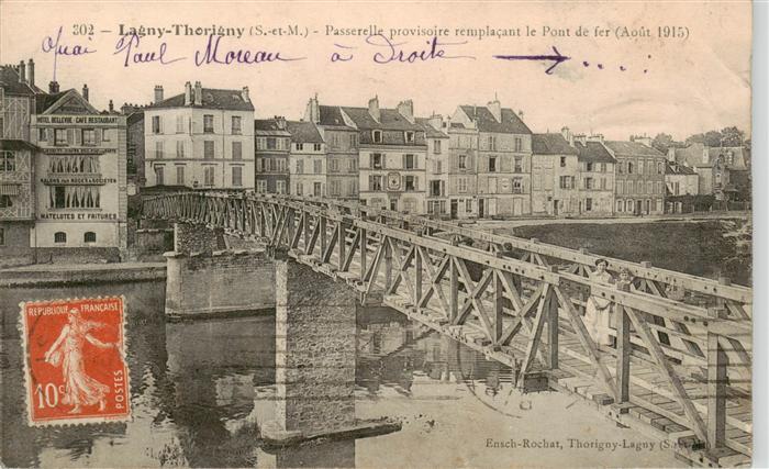 Lagny-Thorigny 77 Passerelle provisoire remplacant le ont de fer