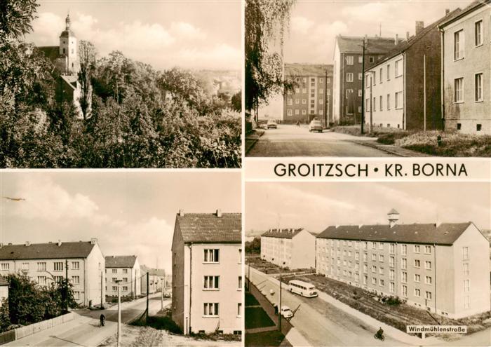 Groitzsch Borna Teilansichten Kirche Wohnsiedlung Neubauten