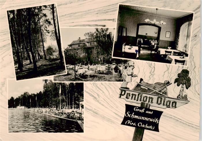 Schmannewitz Dahlen Sachsen Pension Olga Gastraum Garten Waldpartie Waldschwimmb