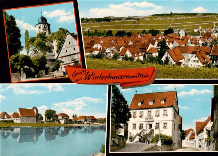 Winterhausen Ortsansichten Kirche Partie am Main
