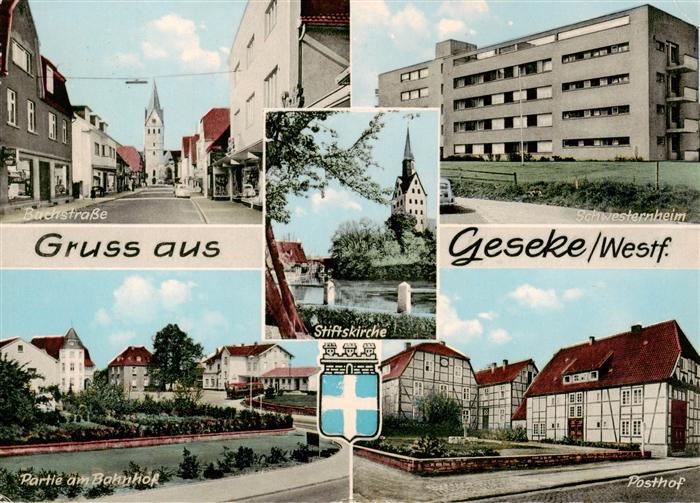 Geseke Buchstrasse Stiftskirche Schwesternheim Bahnhofpartie Posthof