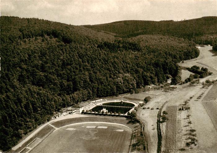 Michelstadt Stadion mit Blick zum Bundeslagerplatz des CVJM Fliegeraufnahme