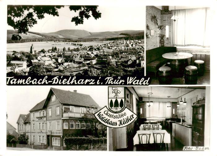 Tambach-Dietharz Panorama Gaststaette Waldhaus Huether Gastraeume
