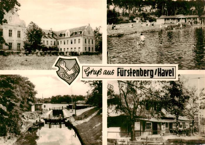 Fuerstenberg  Havel Schloss Waldbad Schleuse