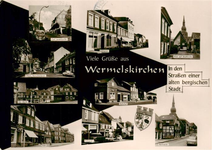 Wermelskirchen Strassenpartie Kirche Markt Bahnhof