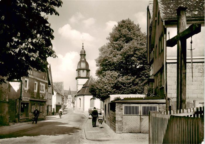 Neustadt Odenwald Ortszentrum Blick zur Kirche