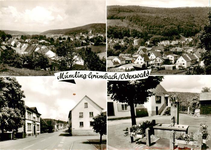 Muemling-Grumbach Odenwald Teilansichten Panorama Brunnen