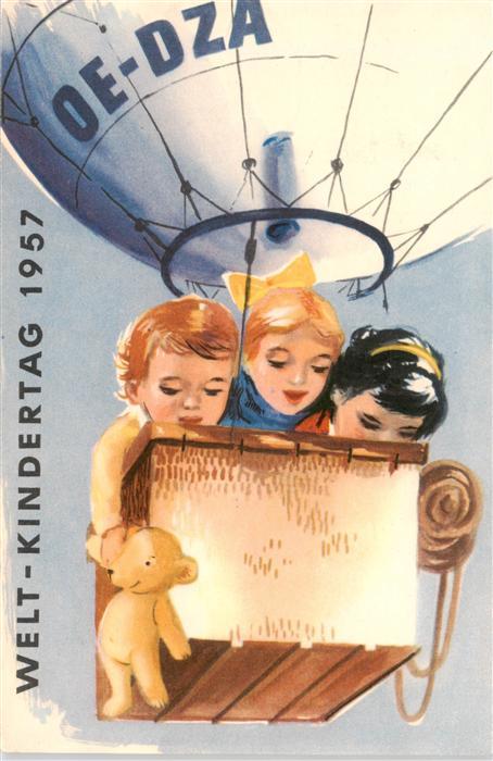 Salzburg  AT Welt Kindertag 1957 Ersttag Stempel Ballonpost