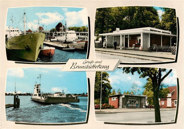 Brunsbuettelkoog Hafenpartie Faehre Bushaltestelle Kiosk