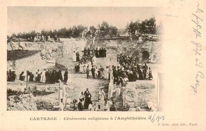 Carthago Carthage Karthago Tunesie Cérémonie religieuse a l Amphithéâtre