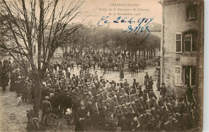 Chateau-Salins 57 Moselle Defile du 8e Regiment de Zouaves le Nov