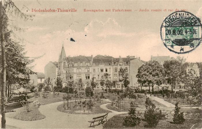 Diedenhofen Thionville 57 Moselle Rosengarten mit Parkstrasse