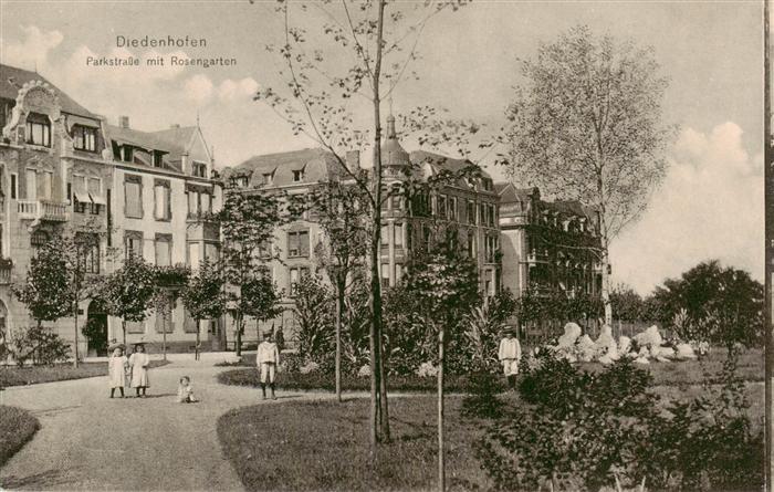 Diedenhofen Thionville 57 Moselle Parkstrasse mit Rosengarten Feldpost
