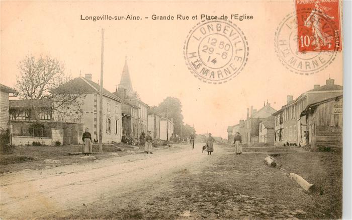 Longeville-sur-Aine 52-Haute-Marne Grande Rue et Place de l Eglise