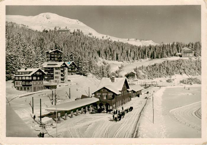 Arosa GR Bahnhof Winterpanorama