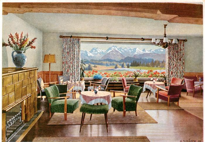 Sonthofen  Oberallgaeu Alpenmoorbad Sonnenalp Gastraum