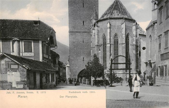 Meran Merano IT Der Pfarrplatz Kirche
