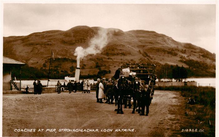 Stronachlachar Loch Katrine Stirling Scotland UK Coaches at Pier