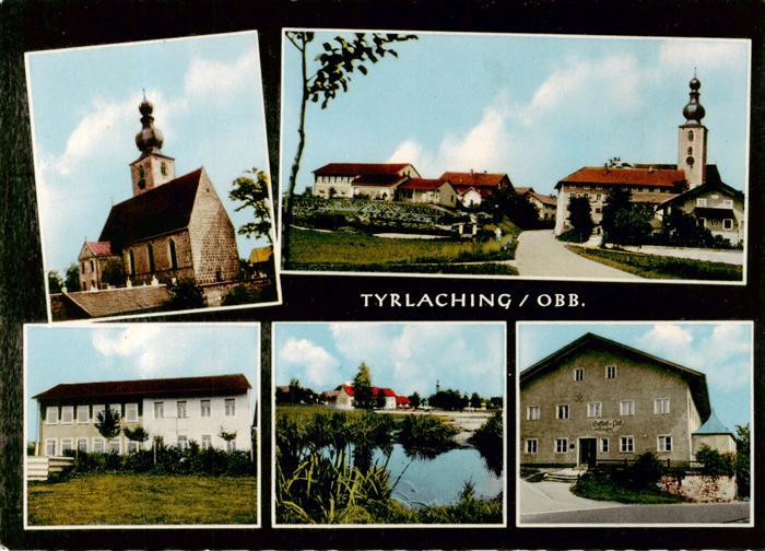 Tyrlaching Kirche Panorama Schule Weiher Gasthof zur Post