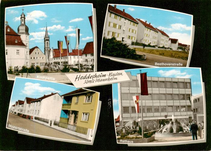Heddesheim Baden Kirchpartie Beethovenstrasse Mozartstrasse Rathaus