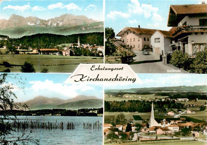 Kirchanschoering Panorama Dorfstrasse Seepartie Kirche