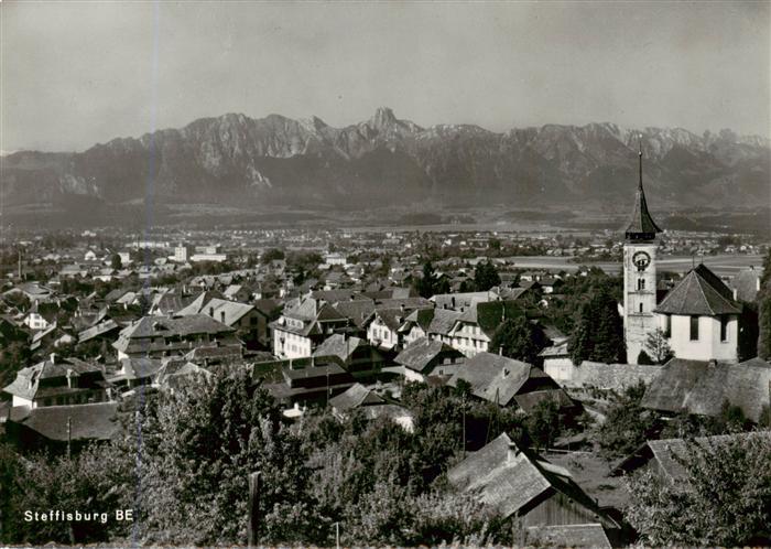 Steffisburg BE Stadtpanorama Blick gegen Alpen