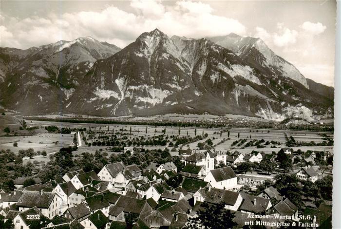 Azmoos SG Fliegeraufnahme mit Mittagspitze und Falknis