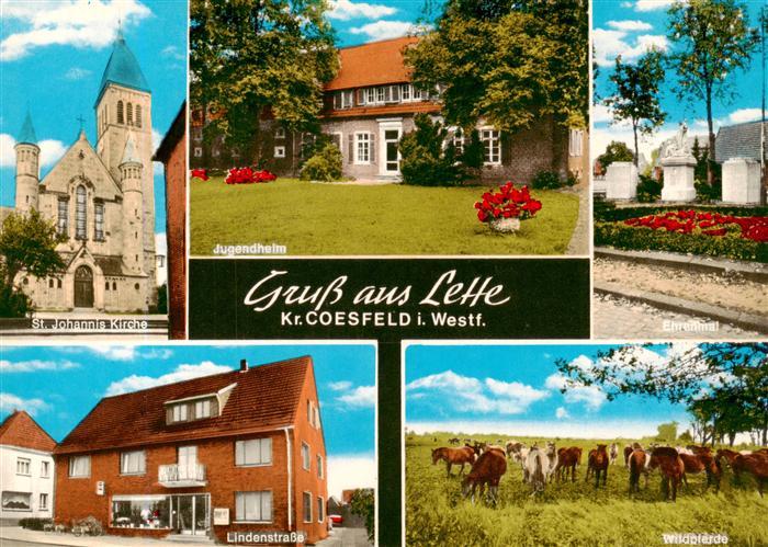 Lette Coesfeld St Johannes Kirche Jugendheim Ehrenmal Lindenstrasse Wildpferde