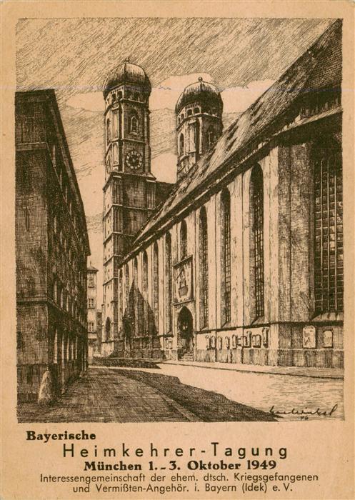 Muenchen Bayern Bayerische Heimkehrer Tagung 1949 Frauenkirche