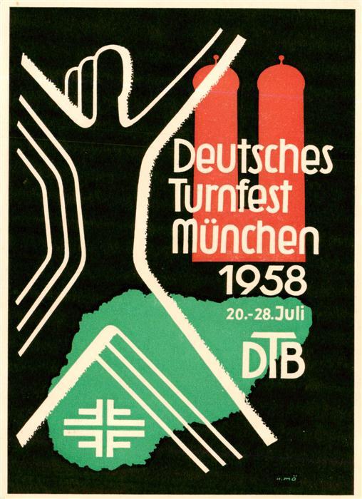 Muenchen Bayern Deutsches Turnfest Muenchen 1958 Plakat