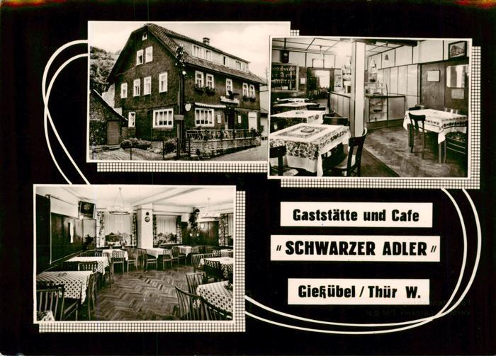 Giessuebel Schleusegrund Gaststaette Cafe Schwarzer Adler Gastraum