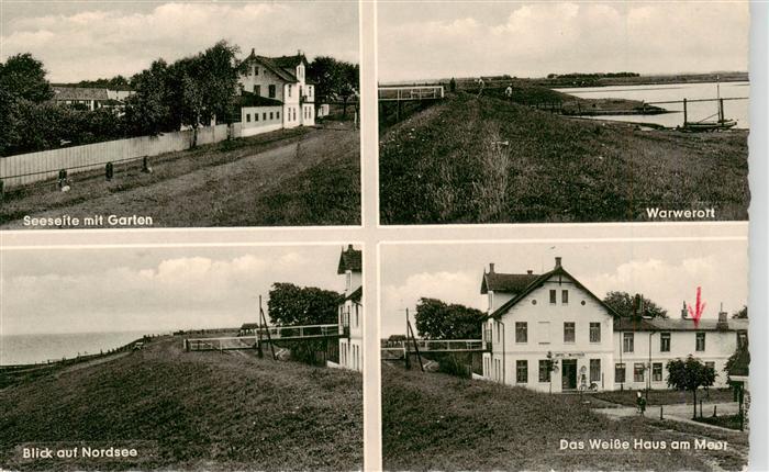 Warwerort Nordseebad Panorama Kueste Blick auf die Nordsee Hotel Pension Das Wei