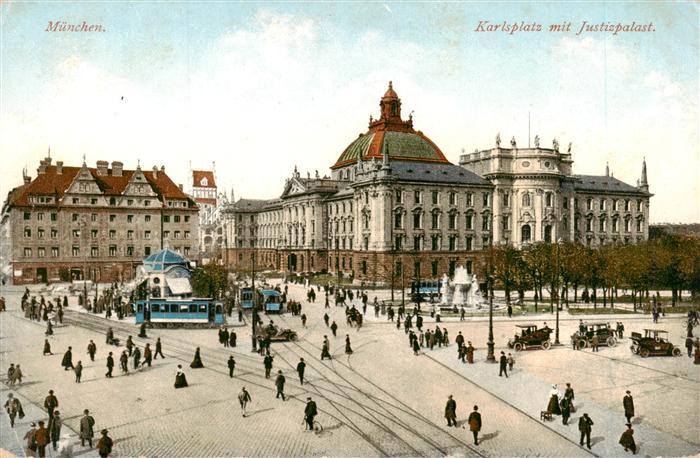 Muenchen Bayern Karlsplatz mit Justizpalast