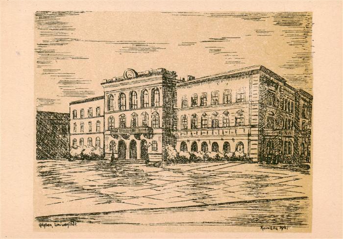 Giessen Lahn Universitaet Zeichnung Kuenstlerkarte