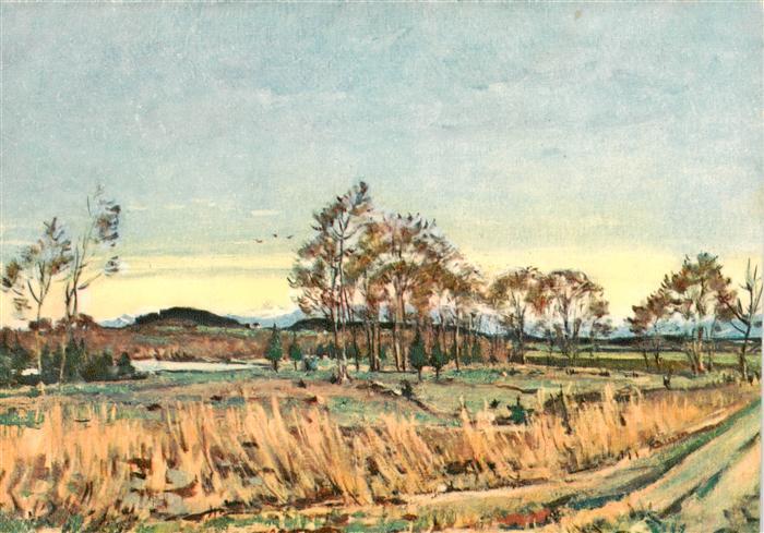 Ottenbach ZH Partie an der Reuss Kuenstlerkarte